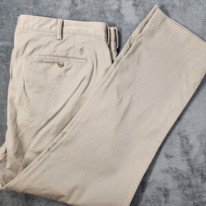 Polo Ralph Lauren Chino Pants Mens 42x32 Khaki Stretch Straight Classic Twill